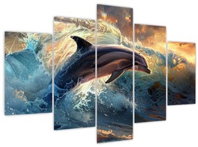 Kép - Delfin, illusztrációk (150x105 cm)