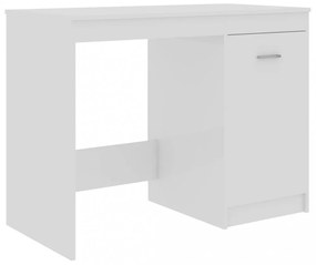 magasfényű fehér szerelt fa íróasztal 100 x 50 x 76 cm