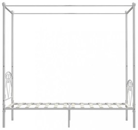 fehér fém baldachinos ágykeret 90 x 200 cm