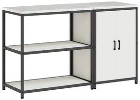 Konyhai Tároló Készlet polcokkal 2 pcs Fehér 150 x 50 x 92 cm