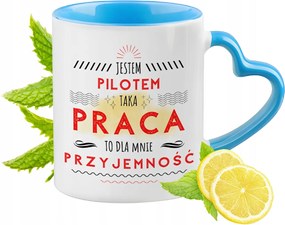 Pilóta Bögre Kék Szív Alakú Füllel Ajándék