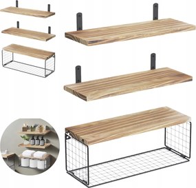 2 az 1-ben Fürdőszobai Fali Zuhanypolc fém tetőtéri kialakításhoz Világosbarna