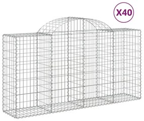 40 db íves horganyzott vas gabion kosár 200x50x100/120 cm