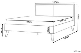 Fekete rattan franciaágy 140 x 200 cm MONPAZIER  Beliani