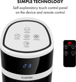 Klarstein Icetower Smart, torony ventilátor, 45 W, vezérlés alkalmazás által