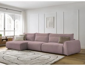 Világos rózsaszín sarokkanapé Aden – Bobochic Paris