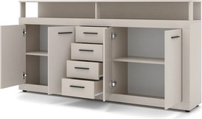 Komód 4 ajtóval és 4 fiókkal kasmír színben – XXL LUNA