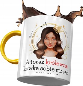 Sárga Bögre Vicces Királylány Lőtt Kávé Nyomtatott Fotóval