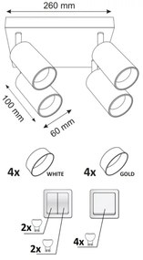 spotlámpa MARIBEL 4xGU10/10W/230V fehér