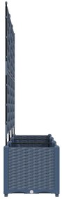 Trellis-szel ellátott cserép 3 db Szürke 120x40x143 cm