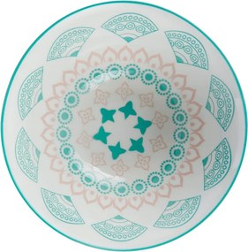 ORNAMENTS tálka 520 ml, zöld-rózsaszín