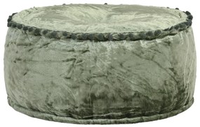 zöld kerek bársony puff 40 x 20 cm