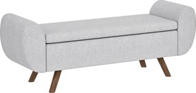 HOMCOM Tárolópad 53,8L Ülőbőrönd Ágy végéhez Tárolódoboz Puffal Párnázott Vászon Üléssel és Karfákkal, Nappalihoz, Hálószobához, Előszobához, 132 x 42