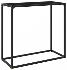 fekete edzett üveg tálalóasztal 80 x 35 x 75 cm