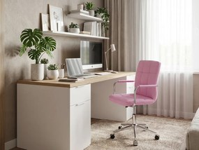 Irodai szék Q-022 ökobőrből, rózsaszínű