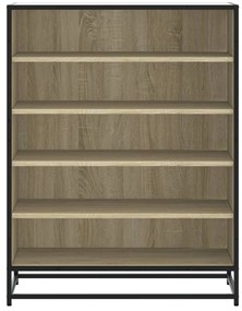 vidaXL sonoma tölgy színű szerelt fa és fém cipőszekrény 75x38x97,5 cm