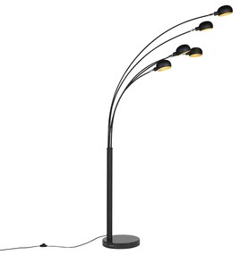Design állólámpa fekete 5-lámpa - Hatvanas évek Marmo