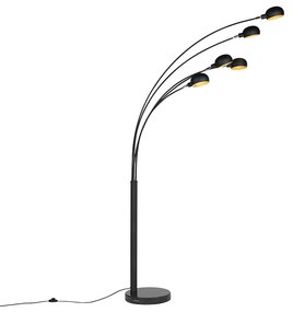 Design állólámpa fekete 5-lámpás - Sixties Marmo