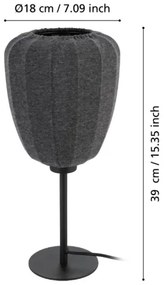 Eglo 43946 - Asztali lámpa BARLASTON 1xE27/40W/230V