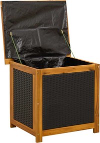 vidaXL Kerti Tároló Doboz 185 L Tömör Akácfa 60 x 50 x 56 cm Fekete