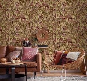 Holden Decor Wanderlust Comoras lila-rózsaszín dzsungel mintás vlies tapéta – 92050