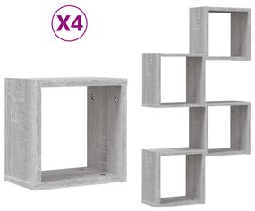 Lebegő Polcok Szürke sonoma MDF Közepes Falra szerelhető
