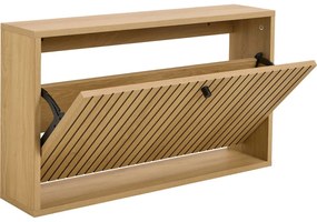 Natúr színű billenő ajtós cipőtartó tölgyfa dekorral 72x43x17 cm Albany – Actona