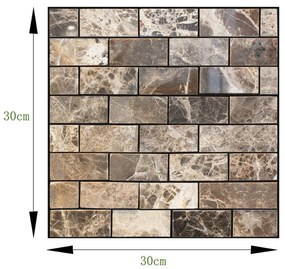 1 Darab 3D Márvány Hatású Falpanel Öntapadós Fürdőszobában Wc-be Szobába Felragasztható Beltérre 30X30 Cm Falmatrica