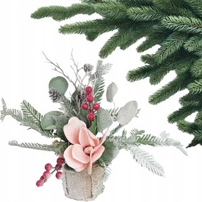 Karácsonyi dísz rózsaszín Magnóliával 42cm Dekoráció Virágok Karácsonyfadíszek