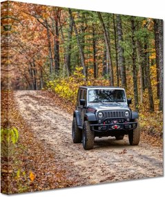 Vászonkép 60x60 Jeep Wrangler az erdőben