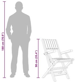 4 db tömör tíkfa összecsukható kerti szék 55 x 61 x 90 cm