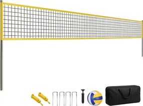 SPORTNOW röplabda- és tollaslabda hálószett – állítható magasságú acéloszlopok, hordozható háló, röplabda, pályavonalak, hordtáska | Aosom
