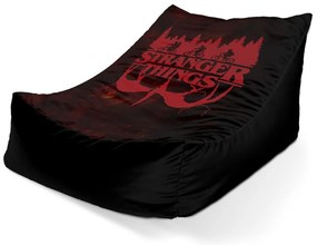 Lounge babzsák Stranger Things Red, fekete / piros
