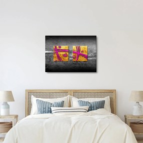 Fekete alapon színes négyzetek képe (70x50 cm)