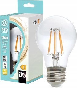 Led izzó E27 Golyó 10W 1200lm 3000K Meleg 360° Filament Line
