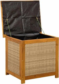 vidaXL Kerti Tároló Doboz 185 L Tömör Akácfa 60 x 50 x 56 cm Bézs