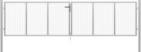 vidaXL ezüst színű horganyzott acél kerti kapu 400 x 100 cm