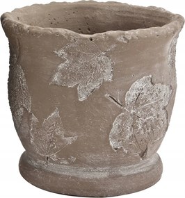 Virágtartó Levelekkel beton bézs átm. 12cm