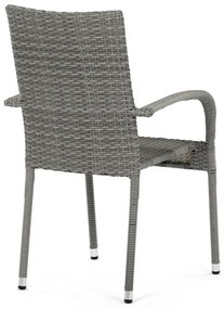 Szürke Polyrattan Kerti Szék, Fém Vázzal. AZC-S2114 GREY