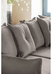 Világosbarna kordbársony kinyitható sarokkanapé (jobb oldali-U alakú) Lazy Lukka – Miuform