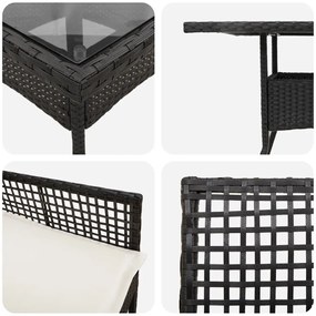 3 darabos kertibútor szett világosszürke polyrattan