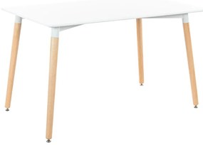 Skandináv stílusú étkezőasztal, 80x120 cm, fehér - ISLANDE
