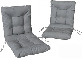 Outsunny 2 db ülőpárna 120 x 50 x 8 cm — megkötőkkel, beltéri/kültéri, világosszürke | Aosom