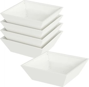vidaXL Kerti cserép 5 pcs Fehér 50 x 50 x 15 cm Hidegen hengerelt acél