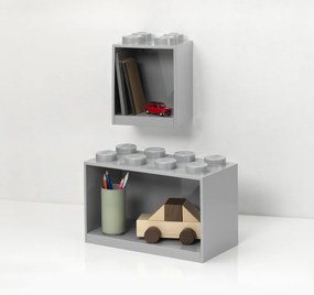 Brick 2 db-os gyerek szürke fali polc szett - LEGO®