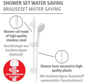 Fehér rozsdamentes acél zuhanyszett 70 cm Watersaving – Wenko