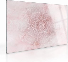 Üveg kép - Rózsaszín mandala (70x50 cm)