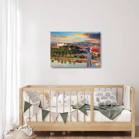 Kép - panoráma, Pozsony, Szlovákia (üvegen) (70x50 cm)