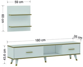 Nappali fal Mevala 2 (fehér + arany) . 1095633