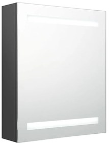 szürke LED-es tükrös fürdőszobaszekrény 50 x 14 x 60 cm